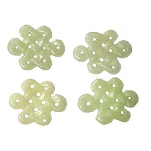 JADE SMALL PENDANT KNOT 23X28MM GREEN(4 PCS)